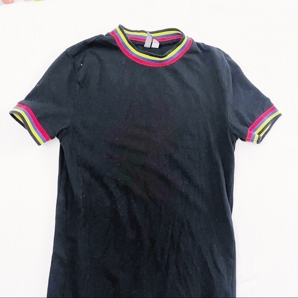 ASOS Crew Neck Tunic Black Striped Collar SZ Small - Picture 5 of 6